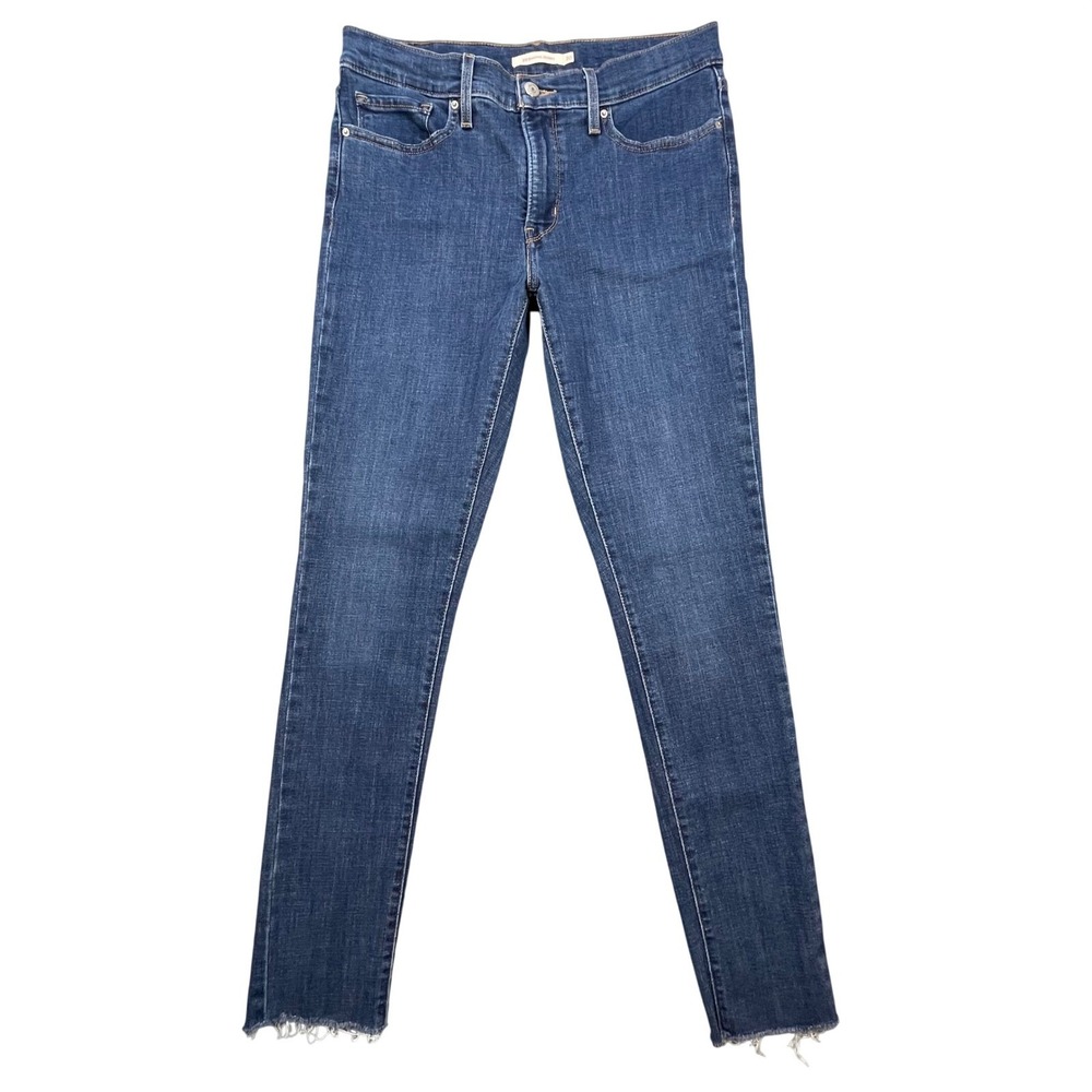 Levis Blue 311 Shaping Skinny Raw Hem Jeans Womens 30